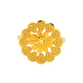 22k Yellow Gold Filigree Sunflower  Rings in size 4.5 and total gold weight of 2.53g